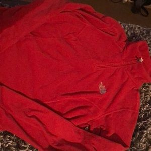 Burgundy north face pullover. 1/4 zip. XS